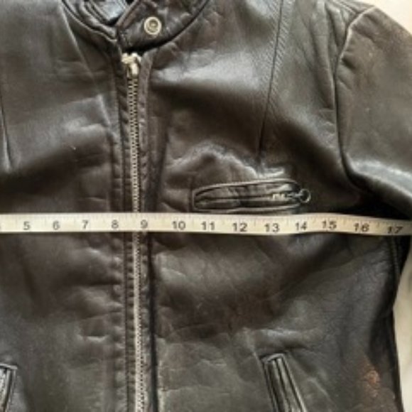 Vintage Women's Schott NYC 141 Black Leather Cafe Racer Moto Jacket - Picture 4 of 16
